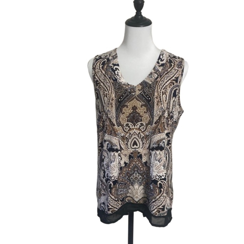 Cleo Petites Paisley Sleeveless Blouse